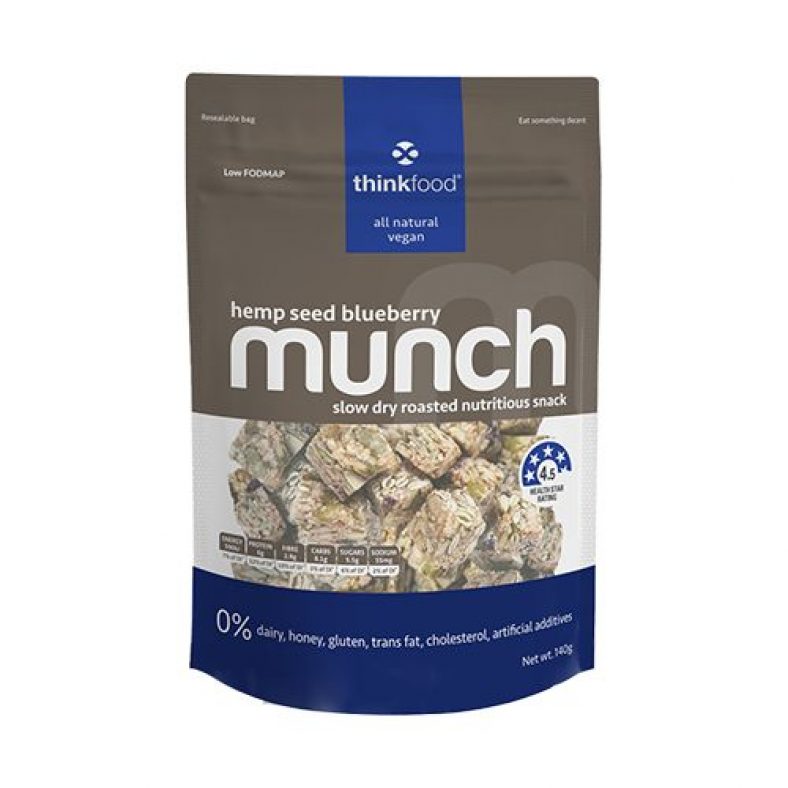 Thinkfood Munch Hemp Seed Blueberry Snack 140g